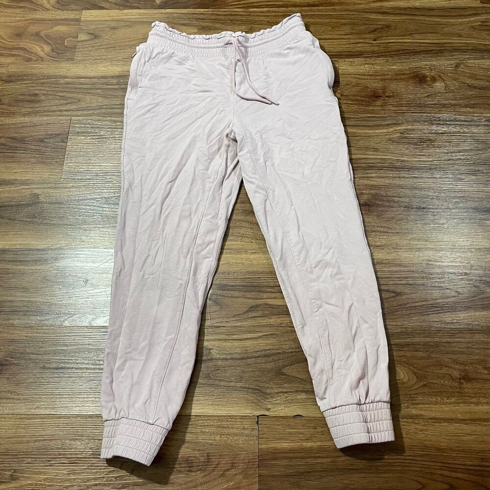 FLX Sweatpants Pink Drawstring Tapered Pockets Cotton Comfort Jogger Women's M
